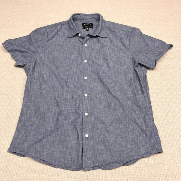 Bonobos Shirt Mens XL Blue Cotton Chambray Athletic Fit Button Down - Picture 1 of 7